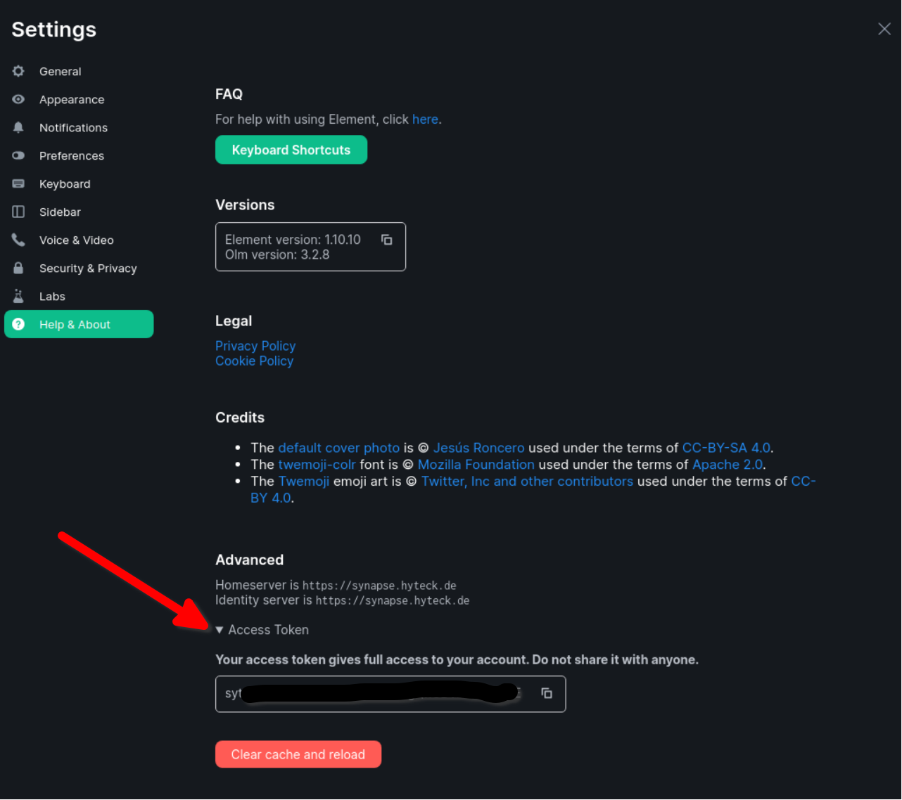 Obtaining an access token with Element